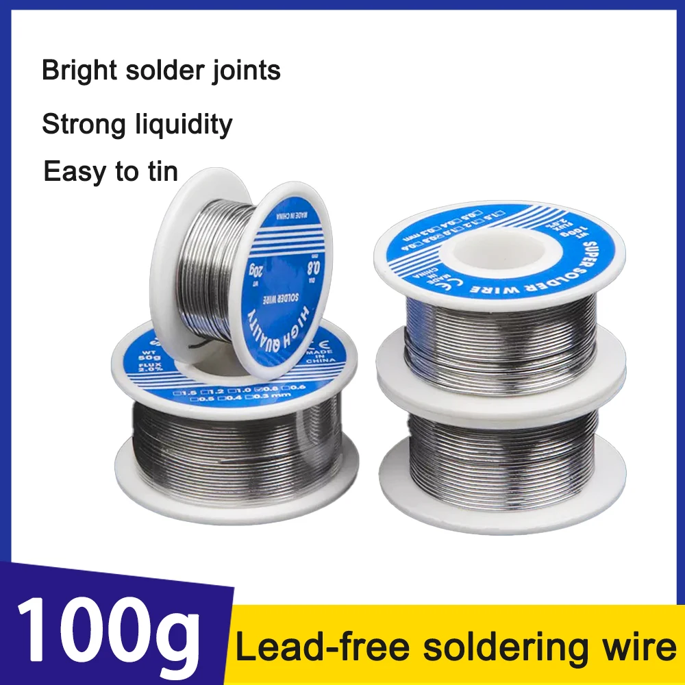 Soldering Tin Wire 100g Tin Wire Lead Solder Wire Diameter 0.8mm Rosin Flux-cored Smoke Less Cleaning-free Welding