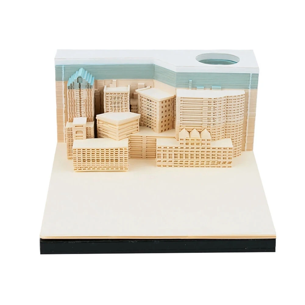 

3D Memo Pads Night in the City Novelty Vintage DIY Creative Paper Note Ornaments Gifts for Friends Stationery Supplies