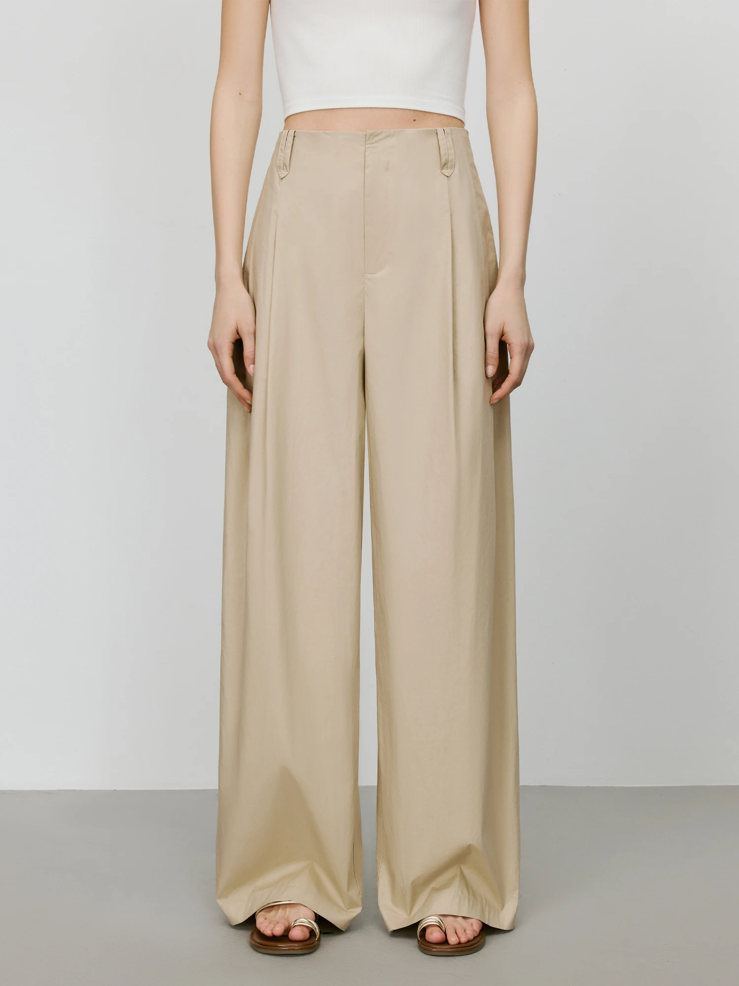 FSLE 【Premium Series】Khaki Loose Casual Wide-leg Pants All