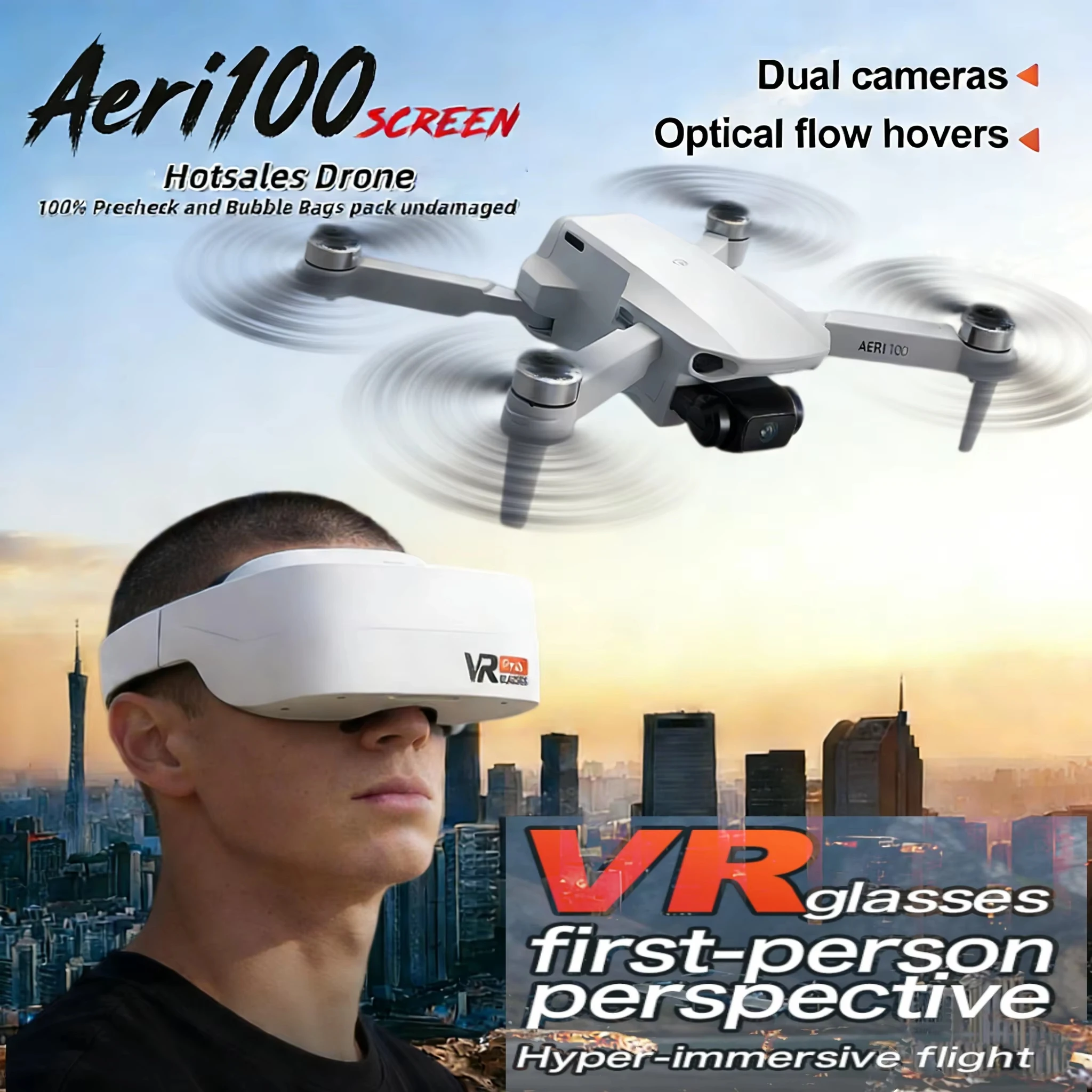 Drone 8K Pro avec caméra HD, GPS, pliable, pour usage professionnel