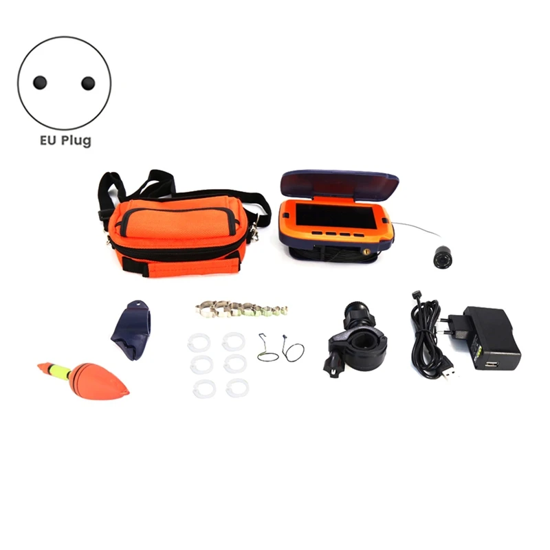 Underwater Video Camera For Ice Fishing 1000TVL Fish Finder 4.3" LCD Display 8PCS LED Night Vision Turn Off Function EU Plug 5