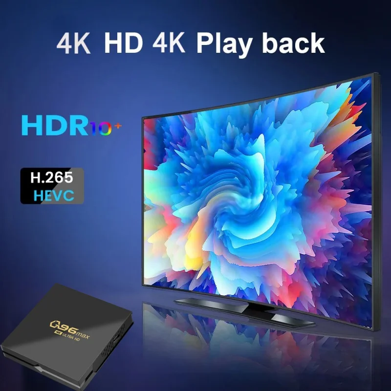 Фото ТВ-приставка Q96 MAX, Android 11, четырехъядерный процессор Amlogic S905, HD телеприставка, медиаплеер H. 265, 8 ГБ, 128 ГБ, Wi-Fi, 4K, домашние кинотеатры, Iptv tv №2