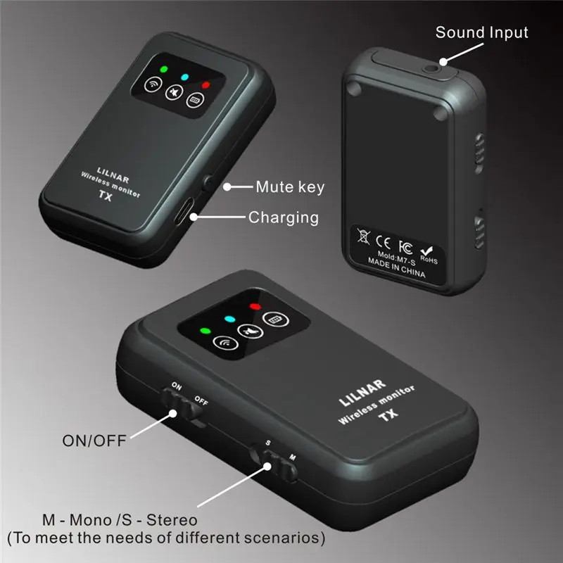ABT-무선 인이어 모니터 시스템 2.4G 무선 IEM 시스템 송신기 수신기 스테레오 모노 지원 가수 스튜디오용