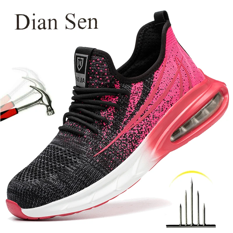 Diansen Womens Work Shoes Steel Toe Cap Safety Boots European Standard