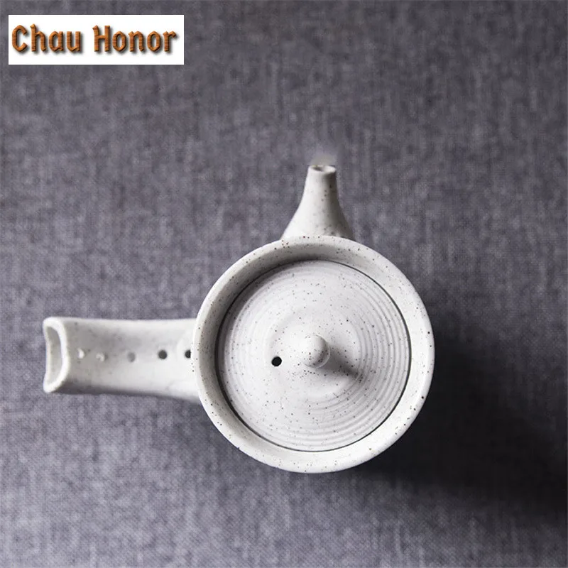 130ml Japanese Style Coarse Ceramic Teapot Kung Fu Tea Small Single Pots With Filter Teakettle Mug Travel Tea Set Gift Packaging
