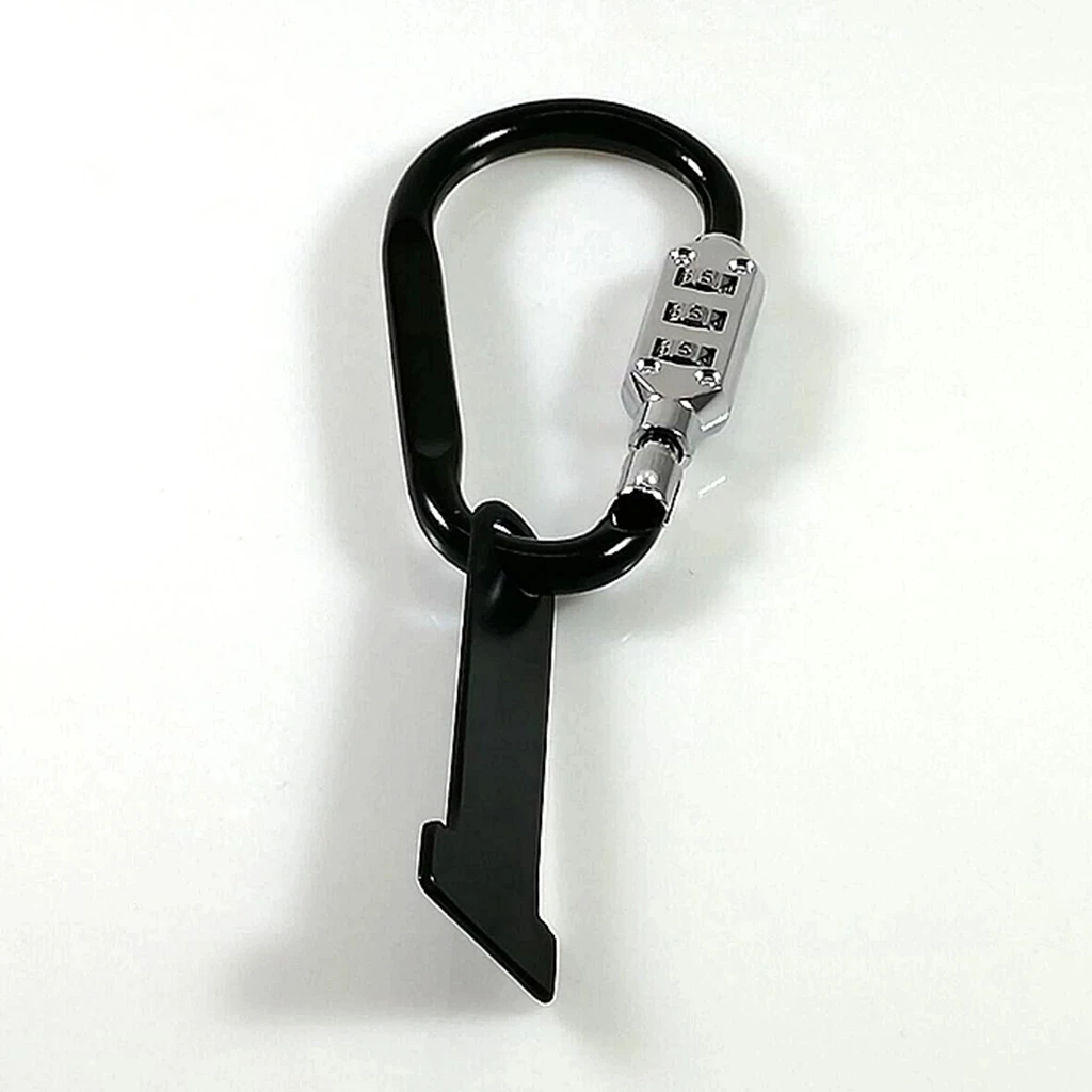 Anti-theft Motorcycle Helmet Lock Combination Code Lock w/T-Bar Rubber Black