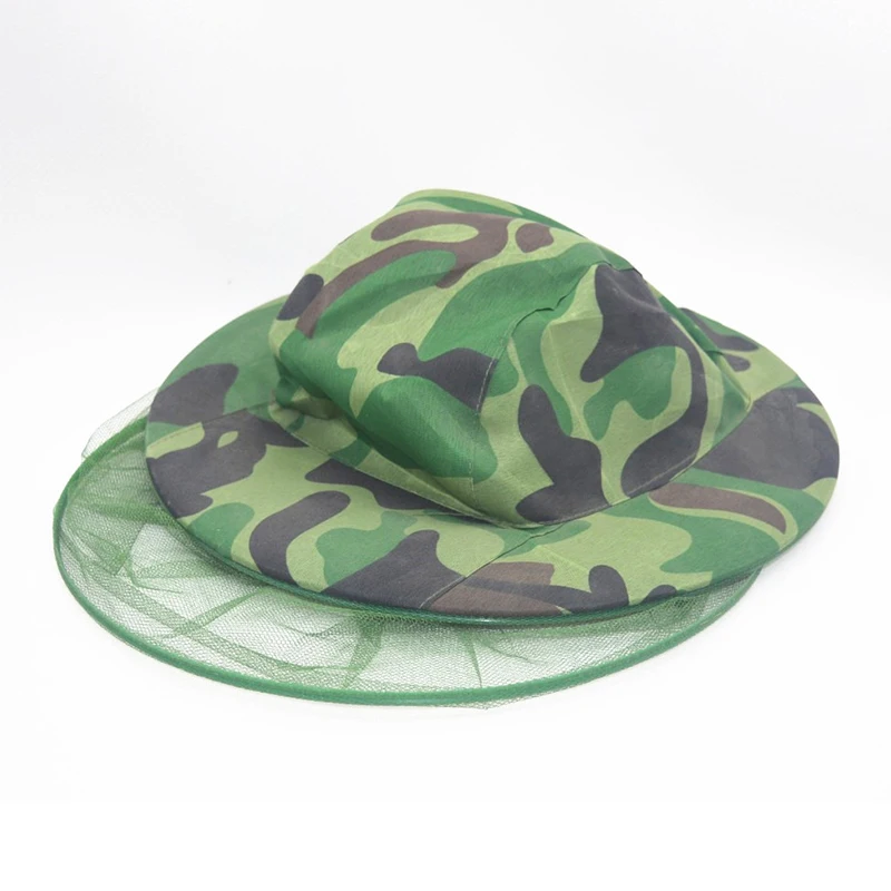 Camouflage Fishing Hat Wide Brim Shade Bee Keeping Mesh Hat Insect And Mosquito Neck Hood Gardening Garden Head Drape