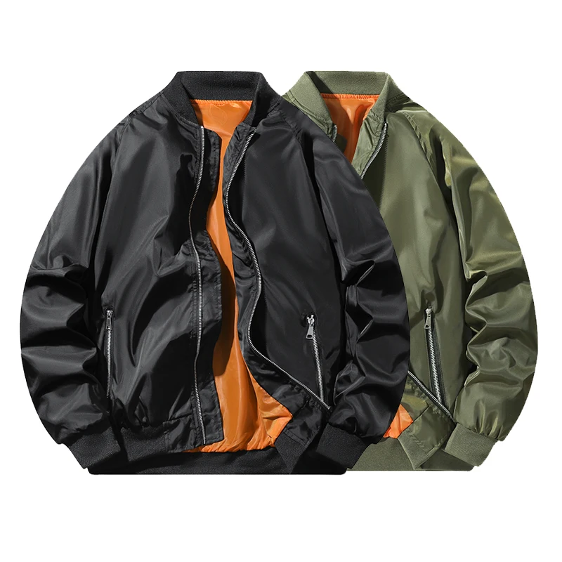 Men's Bomber Waterproof Detachable Breathable Simple Jacket Outdoor Windproof Men's Zipper Black Green Military Jacket Coat