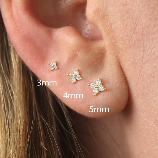 Domino Handmade Tiny Clear Cz 2mm Stud Earring Zircon Ear Stud Small Tragus  Helix Cartilage Shinny Earring Crystal Earrings Gift - Stud Earrings -  AliExpress