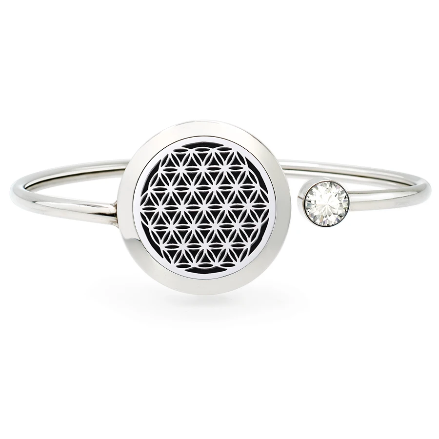 Hot 25mm Stainless Steel Aromatherapy Locket Bracelet Bangle Essential Oil Perfume Locket Bracelet Jewelry Free 10pads as gift 2