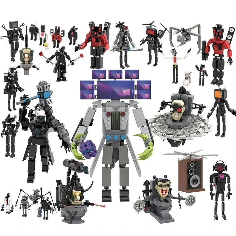 Nuovo Skibidi Toilet Man Set Building Blocks Mini Action Figure Toys