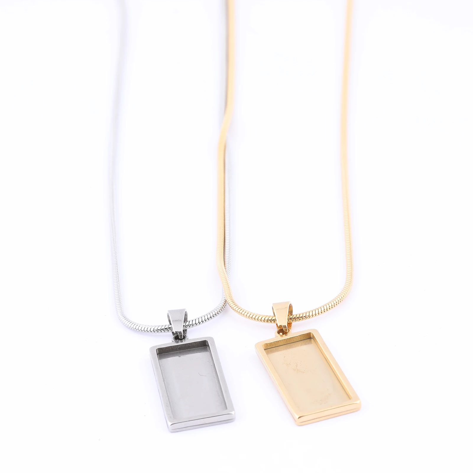 8 pièces 4 pièces Charm Lunette Vide Plateau Médaillons Métal Pendentif