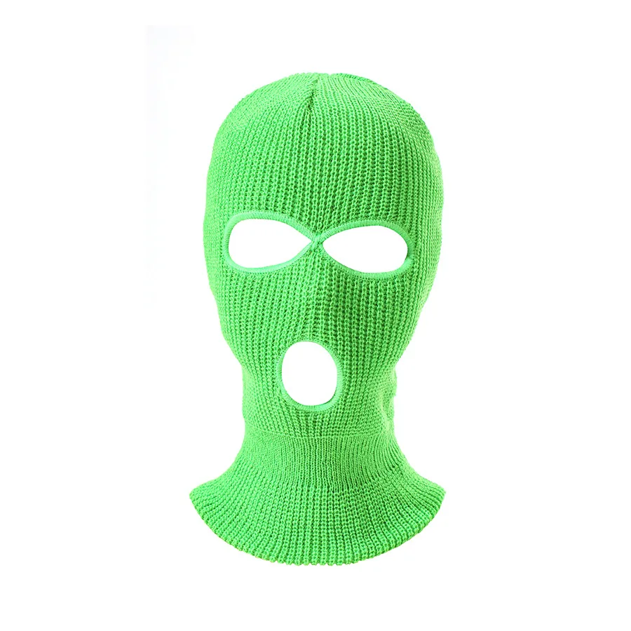 Neue Drei-Loch-Strickmütze, einfarbig, vielseitige Strickmütze für Erwachsene, warmer Nackenschutz, Skimützen, geeignet für Männer und Frauen – Detail 6
