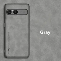 Luxury PU Leather Shockproof Phone Case with Silicone Back Cover for Xperia 10 VII (GRAY)