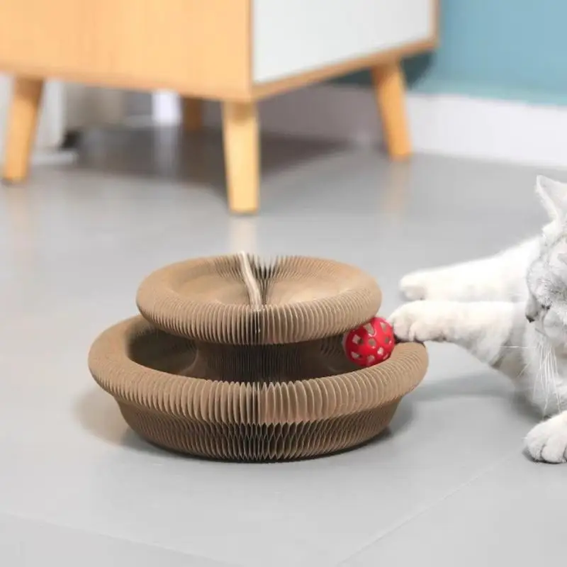 Organ Cat Scratcher Board Cat Toys Scratching with Bell Ball Pet Enrichment Play Game for Small Medium Animals