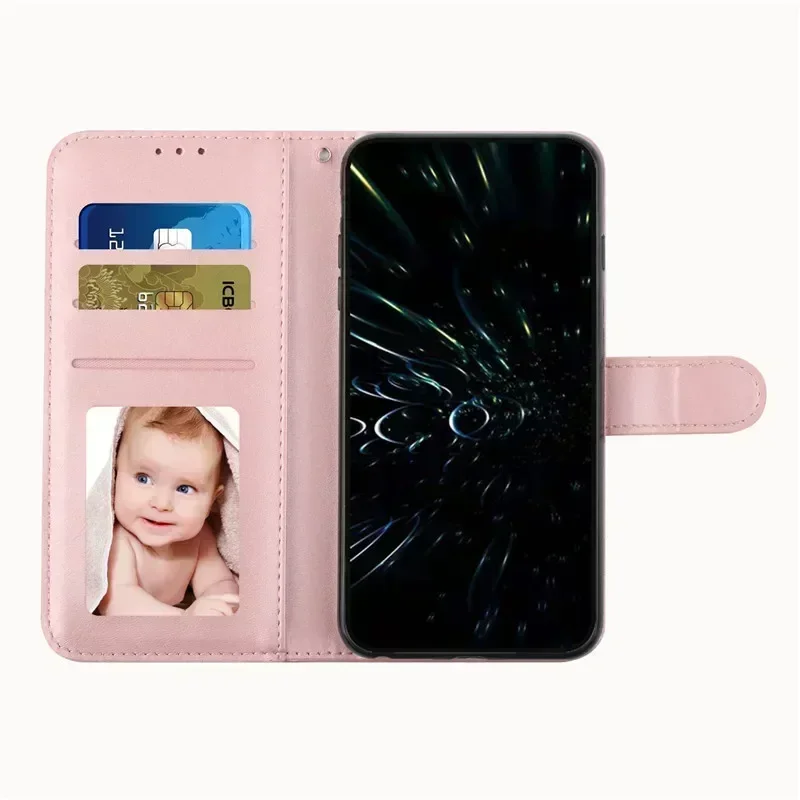 Leather Flip Phone Case with Magnetic Stand and Wallet Feature