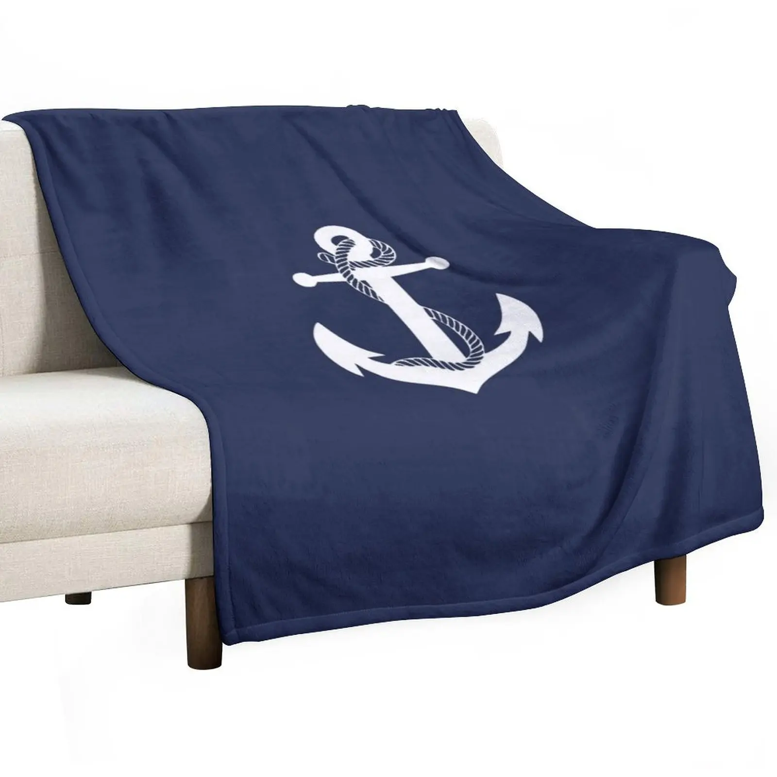 Anchor White Throw Blanket Heavy Soft Big Cute Moving Blankets
