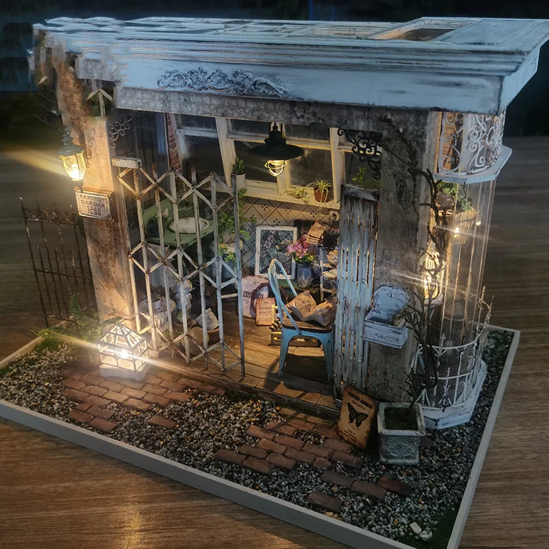 

DIY Wooden Irish Villa Doll House Miniature Building Kits Casa With Furniture Light Assembled Dollhouse Toys for Adults Gifts