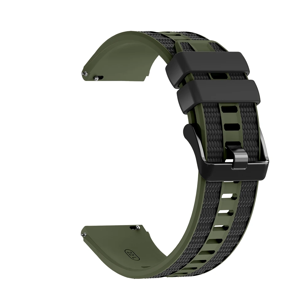 Colorful 22mm Silicone + Nylon Watch Strap - Vibrant Replacement Watchband Bracelet