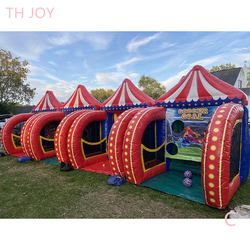 4 in 1 inflatable carnival games,2024 newest carnival games soccer dart knock down bundle for party 3