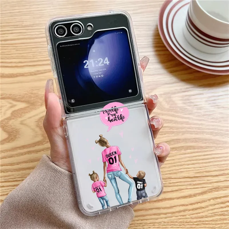 Fashion Super Mama and Dad Transparent Clear Phone Case Cover