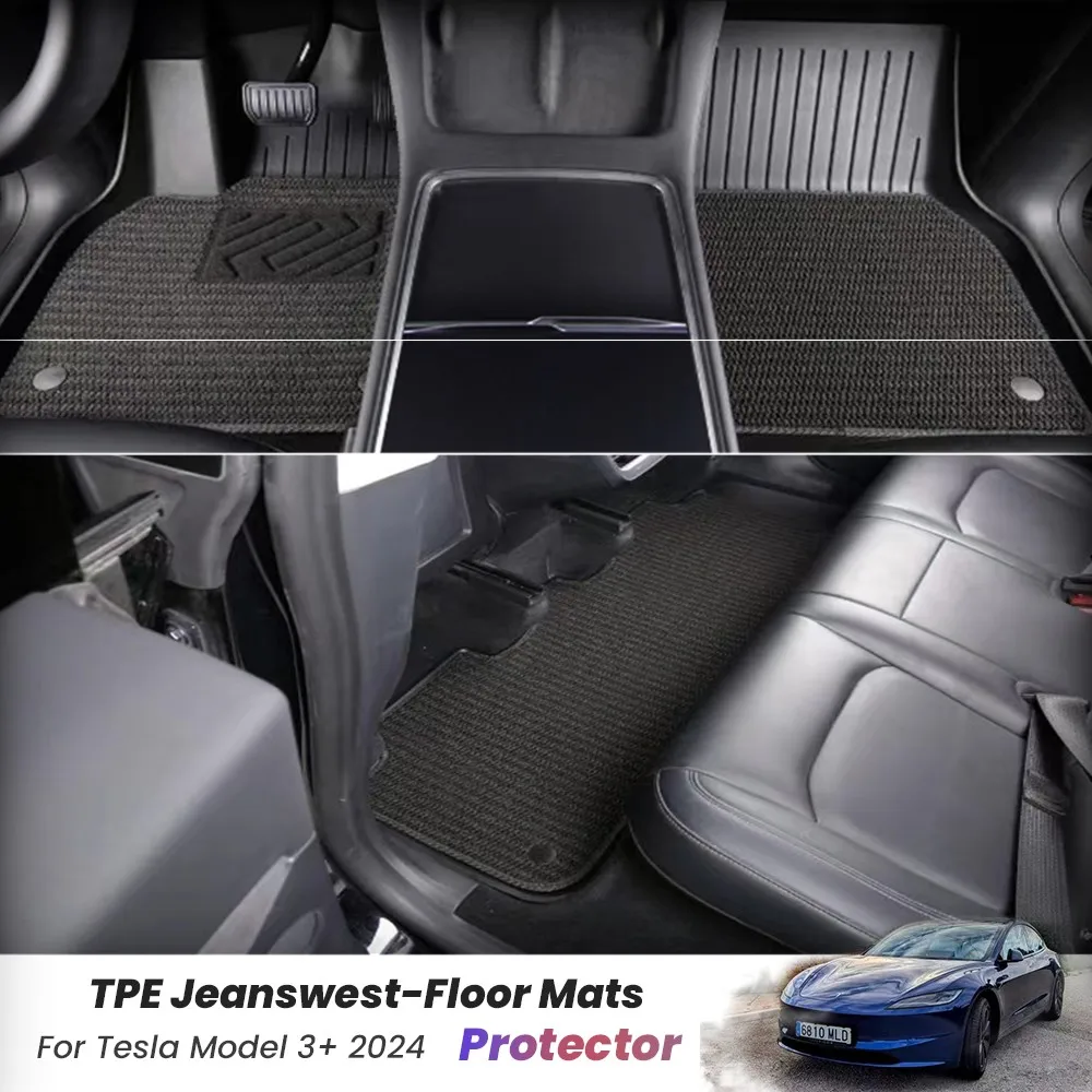 

Newest Tesla Model 3 Highland 2024 TPE Floor Mats LHD Model 3+ Weather Floor Liners Anti-slip Trunk Mat Wear-resistant Foot Pads