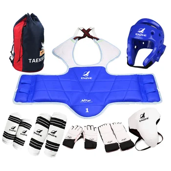 Alternative view of Conjunto de protectores de Taekwondo de alta calidad, 8 piezas, aprobado por WTF, espinilleras, antebrazo…