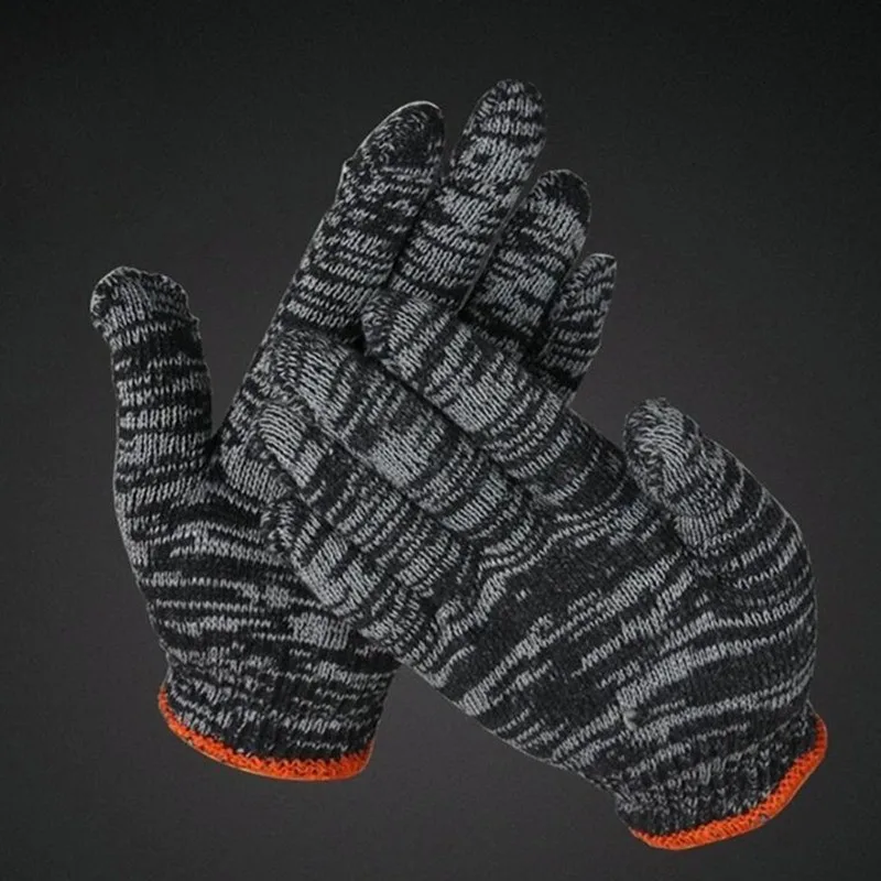 12Pairs Quality Cotton Work Gloves Wear Resistant for Woodworking Gardening Outdoor Camping Climbing Fishing Non-slip Mittens
