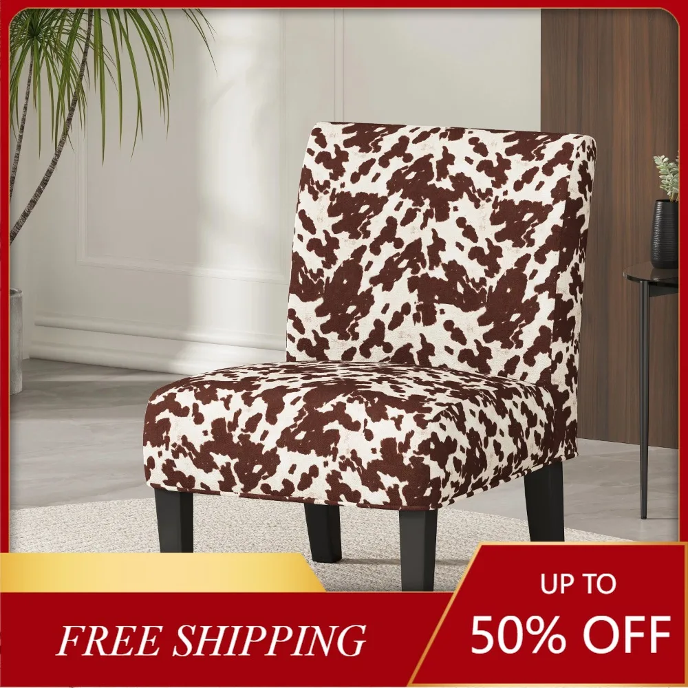 

NEW Home/Furniture/Living Room Furniture Noble House Cassie Fabric Slipper Chair, Cow Print US