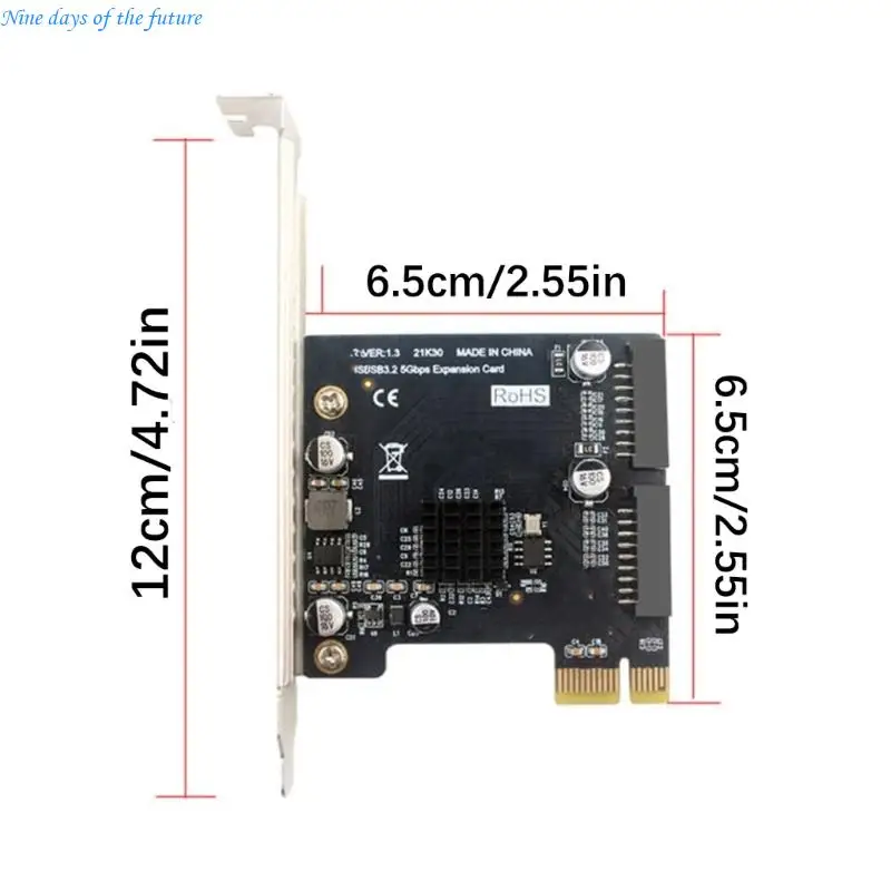 PCIe USB3.0 확장 카드 빠른 속도 5Gbps 데이터 전송 다중 포트 데스크탑 컴퓨터 호환성 E65A