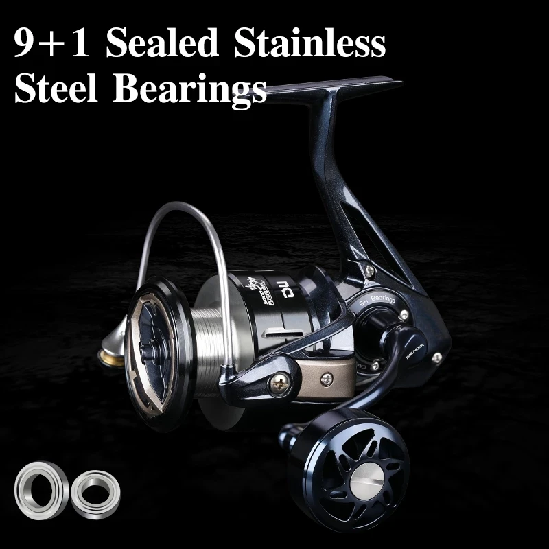 Original TSURINOYA POSEIDON Full Metal Spinning Jigging Reel 3000-7000  Series Big Game Saltwater Boat Reel 10BB Drag Power 20kg