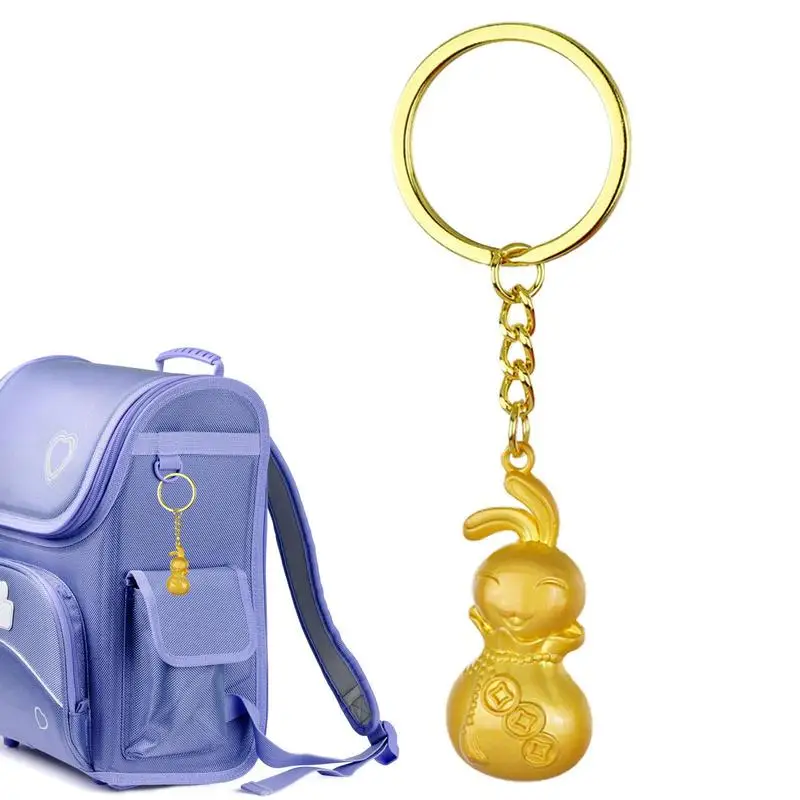

Rabbit Key Ring Festal Golden Brocade Fabric Bags Rabbit Money Keychain Cartoon Modeling Rabbit Zodiac Year For Birthday Gift
