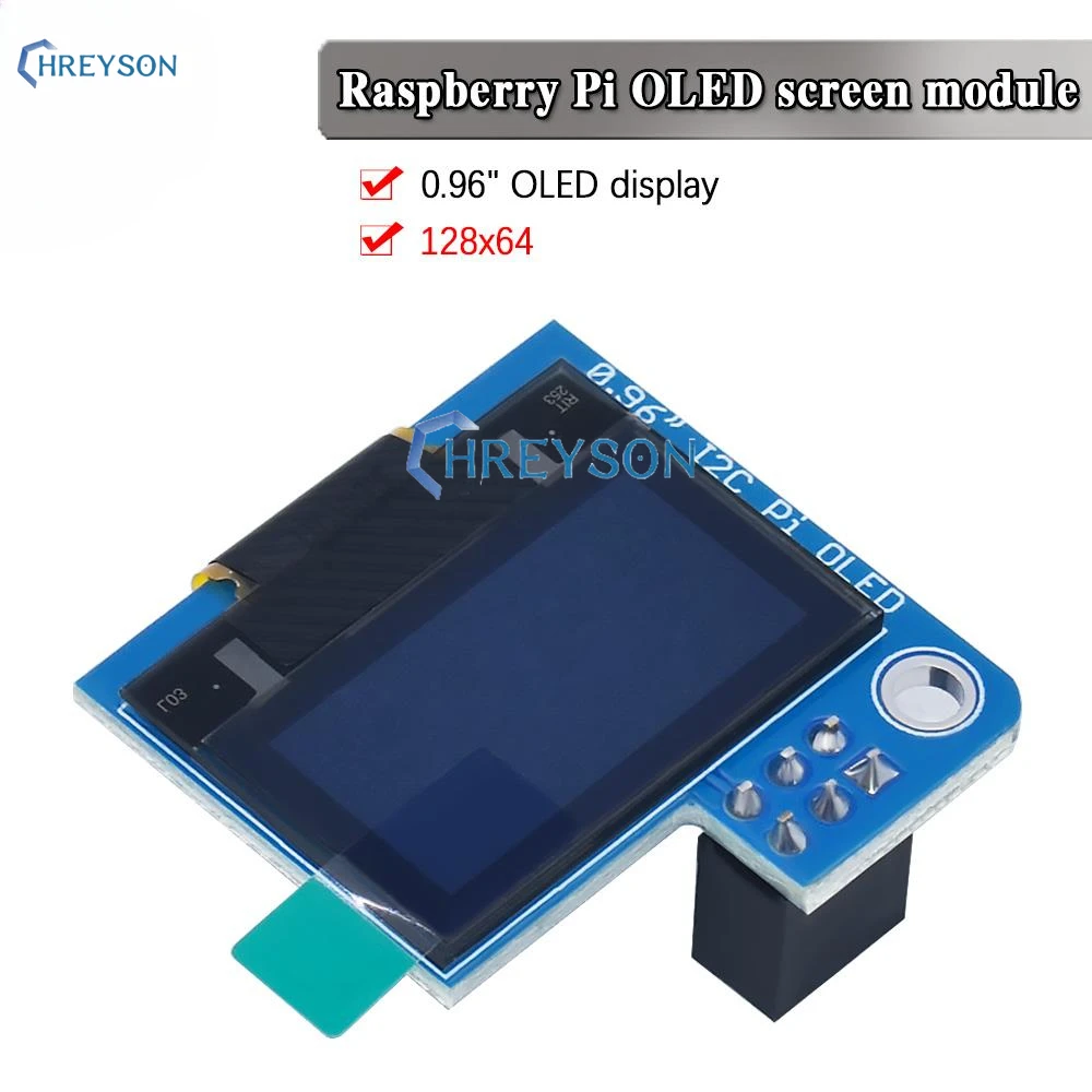 Raspberry P 0.96 Pollici Oled I2C Ssd1306 128X64 Modulo Display Schermo Blu Per Raspberry Pi 4B 3B Zero 2 W