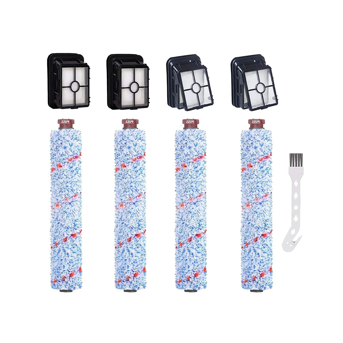 

Запчасти для Bissell CrossWave, 4 многоповерхностных щеточных рулона 1868 и 4 вакуумных фильтра 1866, вакуумный фильтр