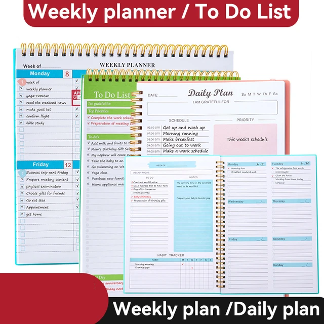 2024 Daily Weekly Planner 1PC 52 Sheets Agenda Notebook Weekly