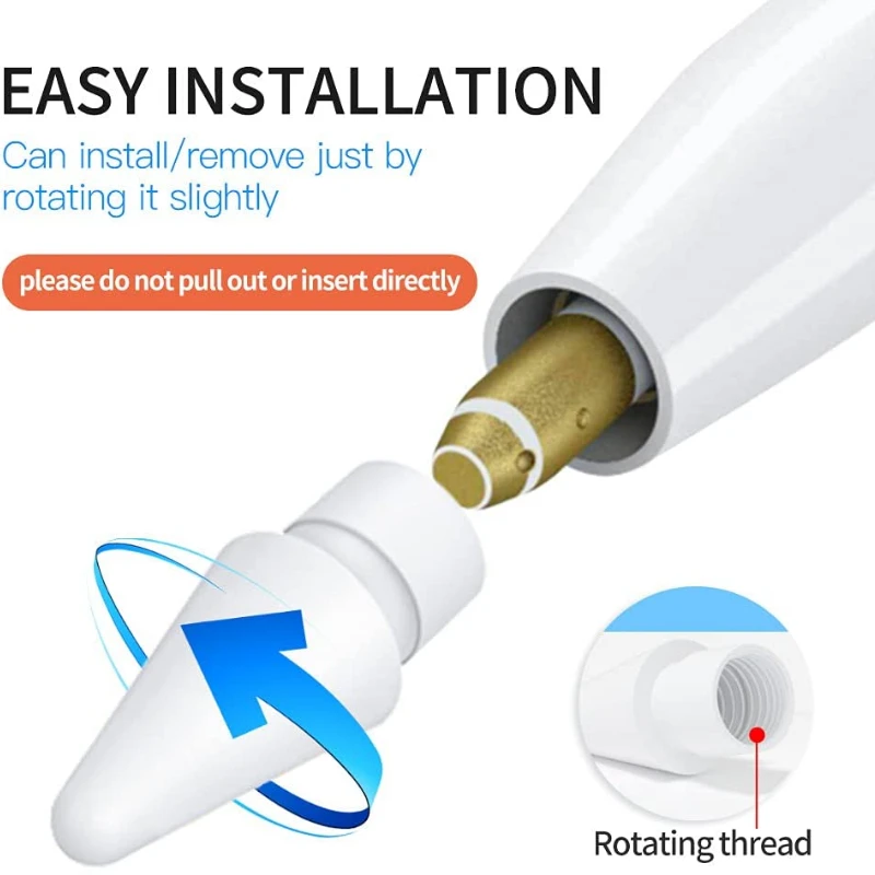 Replacement Pencil Tips for Apple Pencil 1/2 Wear-resistant Precise Control Stylus Pen Nib Cover for IPencil 1/2 IPad Spare Nibs