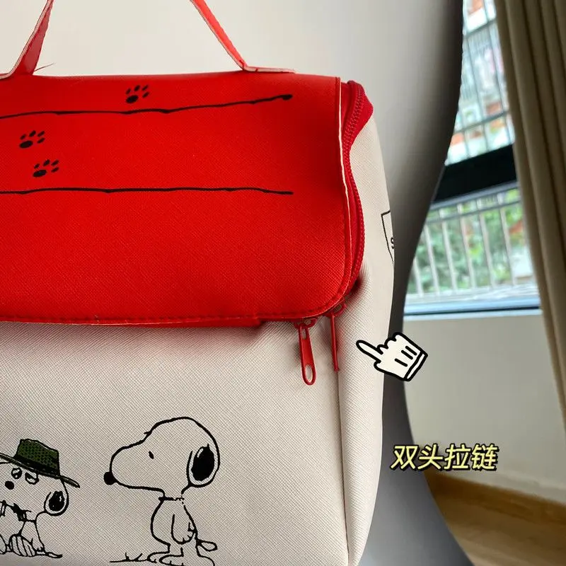 Snoopy Red House Storage Bag Portable Travel Cosmetic Stationery Organizer for Daily Use