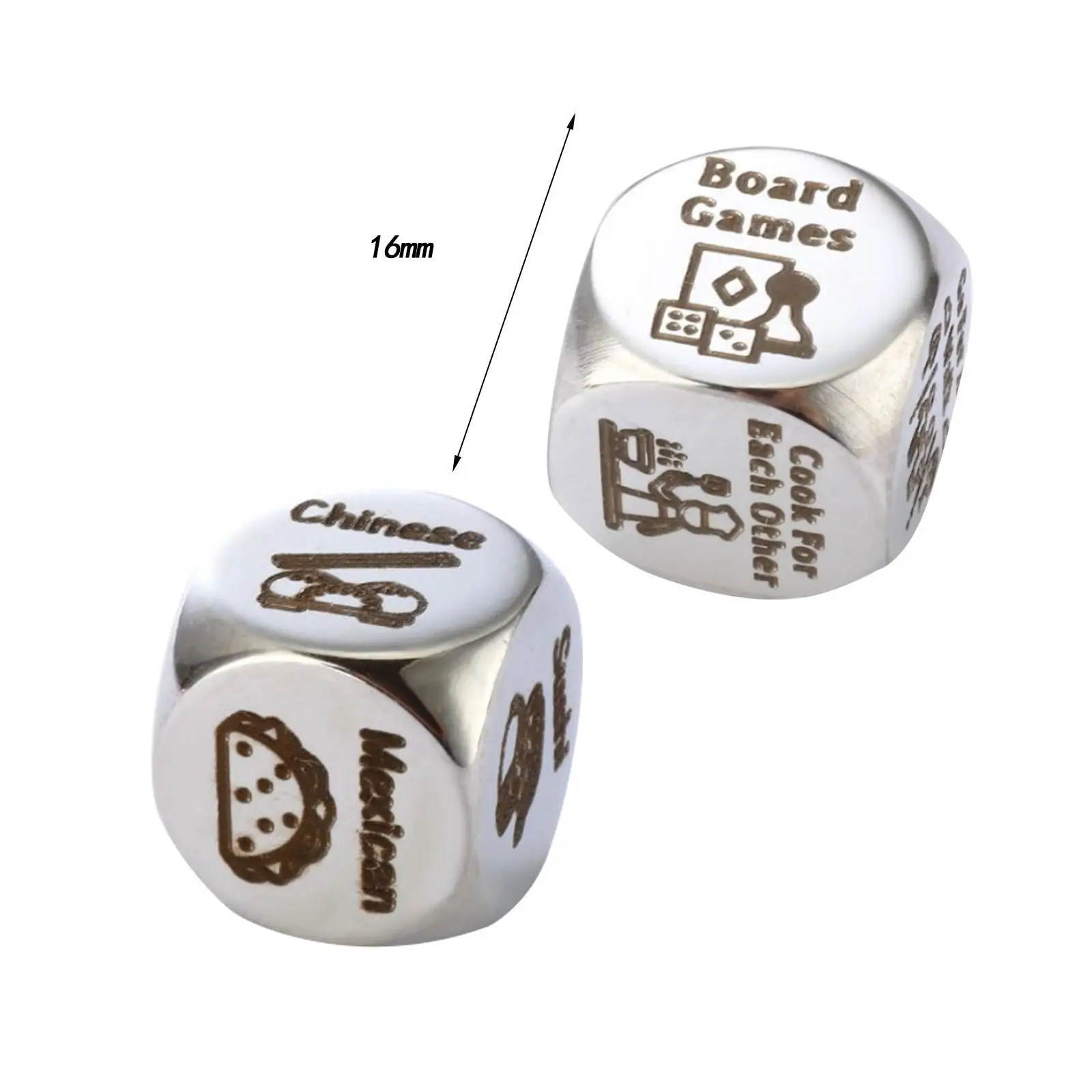 2Pcs Food Decision Dice Funny Him Her Husband Wife Date Night Dice for Birthday Valentines Gifts Honeymoon Wedding Anniversary