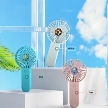야외 휴대용 선풍기 팜 선풍기 소형 냉각 선풍기, USB 3 속도 조절 가능, 미니 핸드헬드 선풍기, 저소음, 2024 신제품