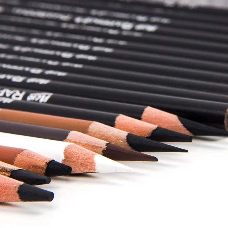 1pcs Professional drawing pencil 2H-14B Sketch pencil Pencils White Brown Writing & Sketching School office supplies art pens - 4