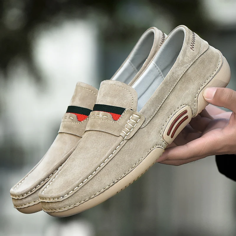 mocassin for men luxury brand Fashion Men Sneakers Suede Leather trend Men Loafers Slip-On Golf shoes Driving shoes Zapatos mens shoes