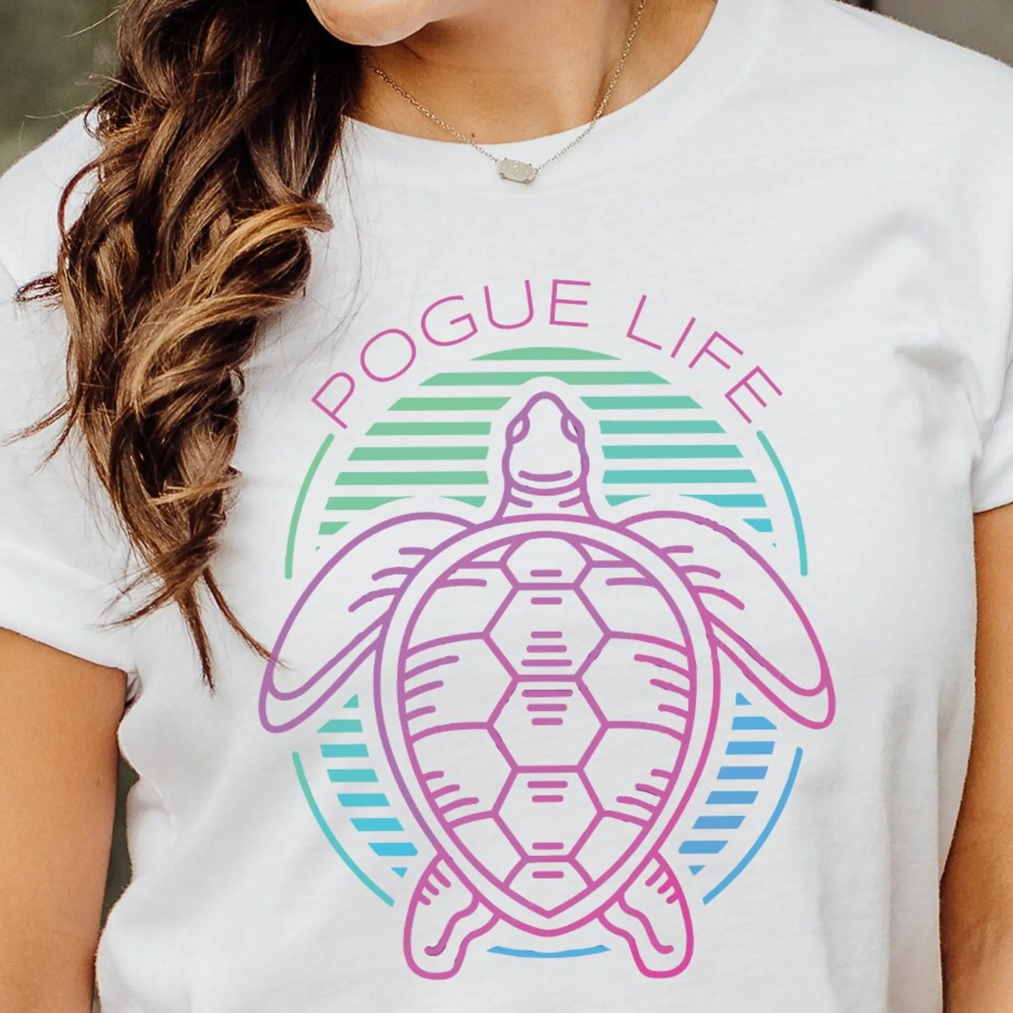 Maglietta Tartaruga Marina Pogue Life Outer Banks Obx Show Maniche Lunghe O Corte