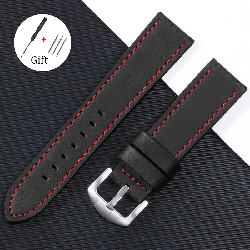 Vintage Leather Waterproof Watchband - Soft Strap Replacement for Smart Watches, Sport Wristband Bracelet