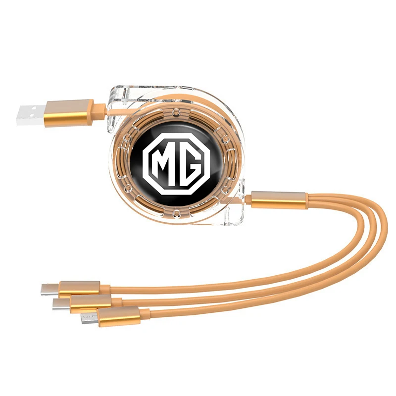 Universal 3-in-1 Fast Charging Car Cable - Lightning, Type C, Micro USB