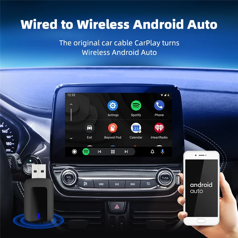 무선 Carplay 안드로이드 자동 무선 자동차 어댑터에 신뢰할 수있는 유선 스마트 미니 박스 플러그 앤 플레이 Wifi 2 In 1 Car AI Box