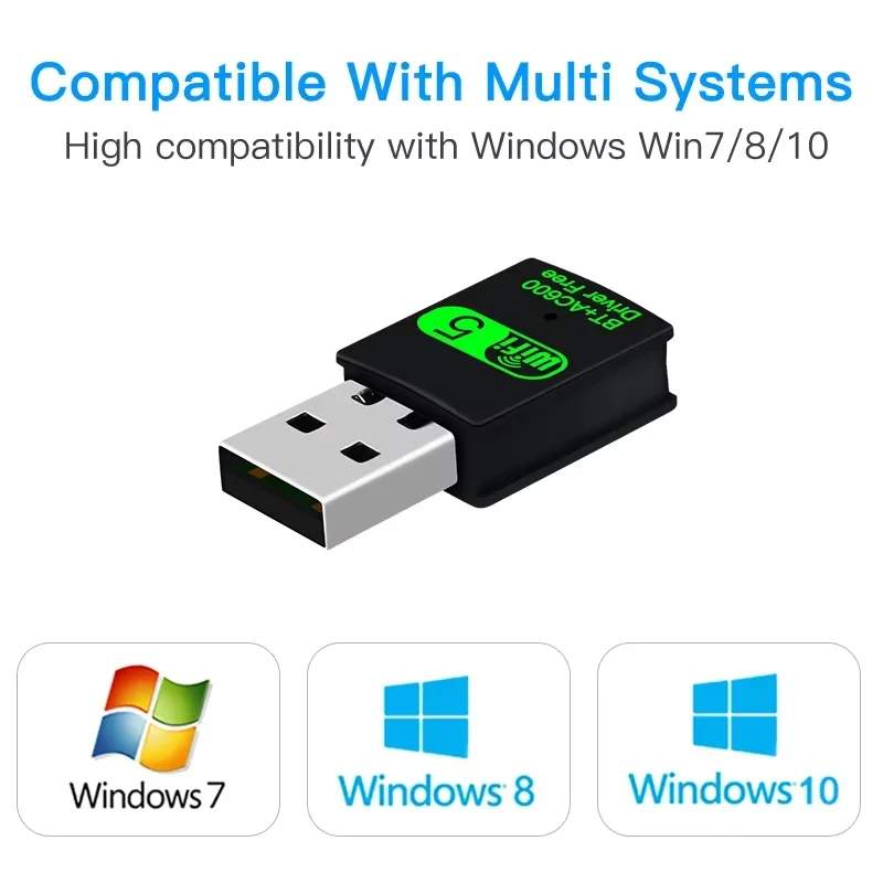 미니 600Mbps USB WiFi BT4.2 어댑터 듀얼 밴드 2.4G 5.8GHz 무선 동글 노트북 데스크탑 윈도우 10 11 드라이버 무료