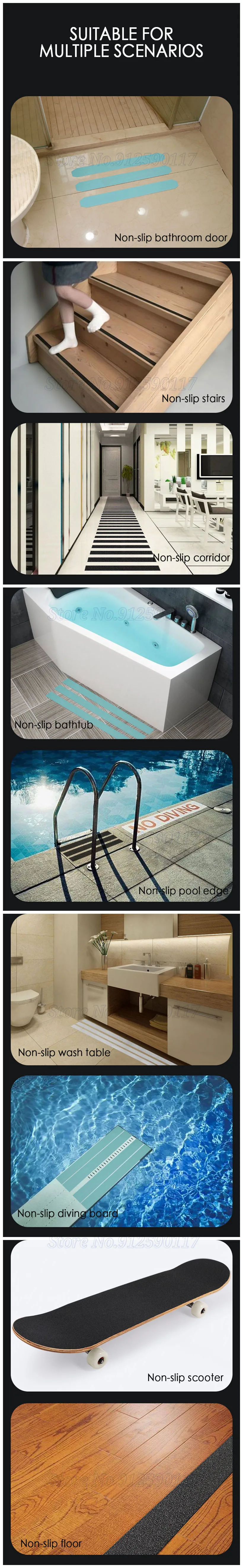 Description Picture 5 of item4 colors Universal Anti-Slip Tape PEVA For Indoor/Outdoor Home Stairs Floor, Car Trunk Threshold Edge,Door Sill Protection Film