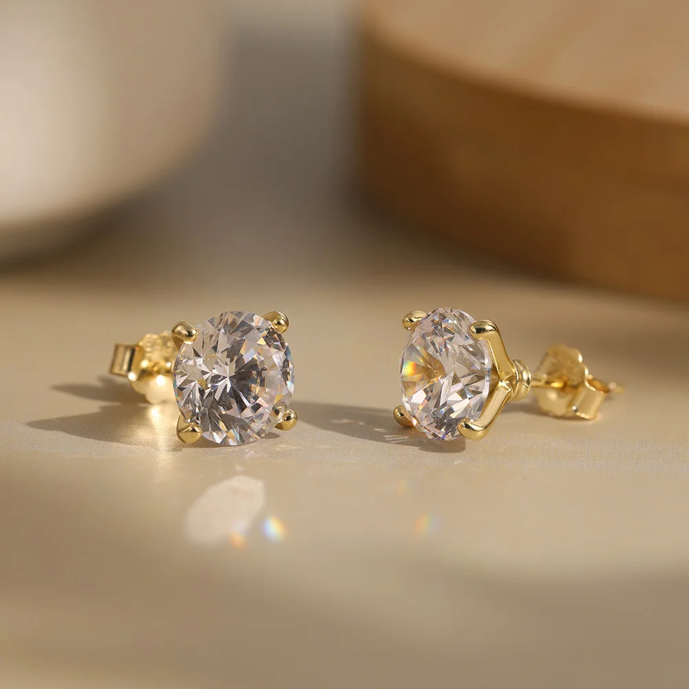 ORSA JEWELS 8A Zirkonia-Ohrstecker aus echtem 925er-Sterlingsilber mit Zirkonia, runder Schliff, hochwertiger, zierlicher Schmuck LZE53 – Detail 10