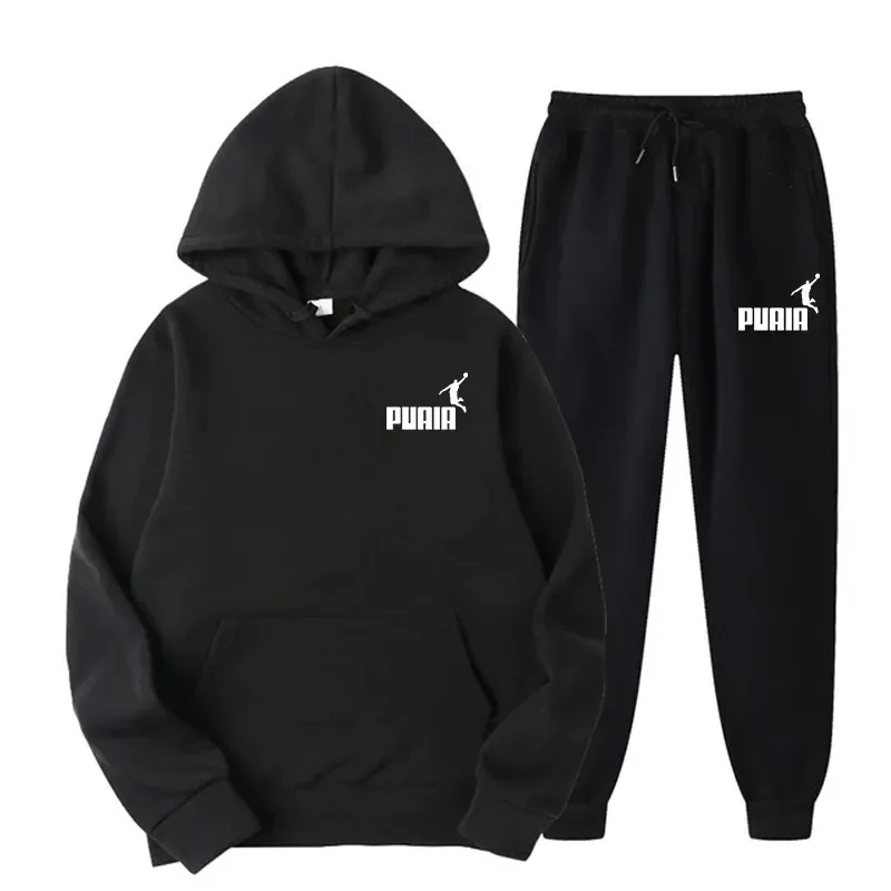 Solid Color Men's Women's Hoodie Jacket Fashion Street Casual Sets Autumn Winter Fleece Sportswear + Pants 2022 Multicolor Suit