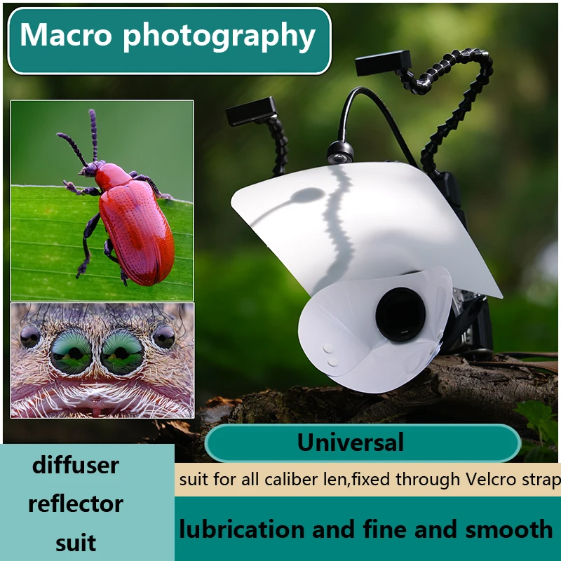 Universal Macro Fotografia Difusor Reflector Grupo 360 ° Surround Light Remover Sombra Ovo Ecológico Jóias Composto Eye Shoot